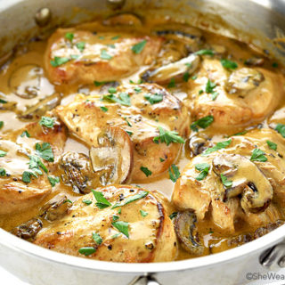 Breast of Chicken with Brandy Mushroom Cream