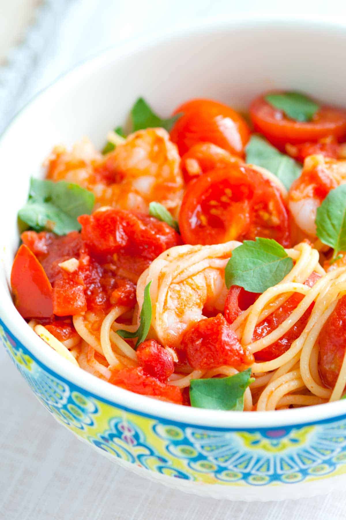 Garlic Shrimp with Tomatoes and Basil