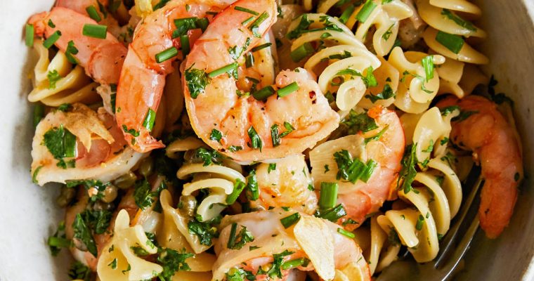 Shrimp Piccata Pasta Toss