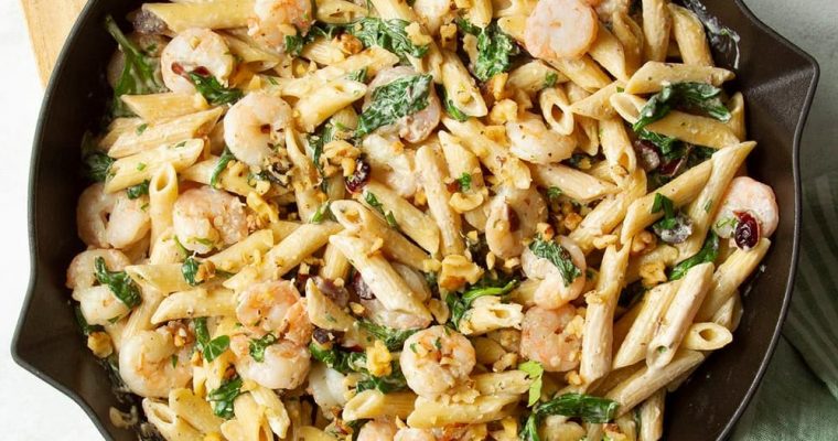 Penne Shrimp Primavera Gorgonzola