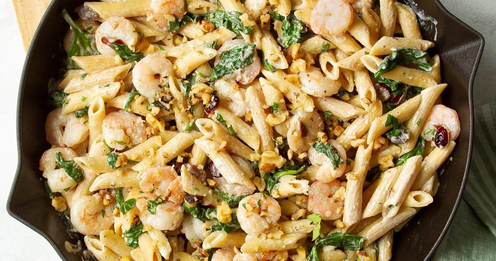 Penne Shrimp Primavera Gorgonzola